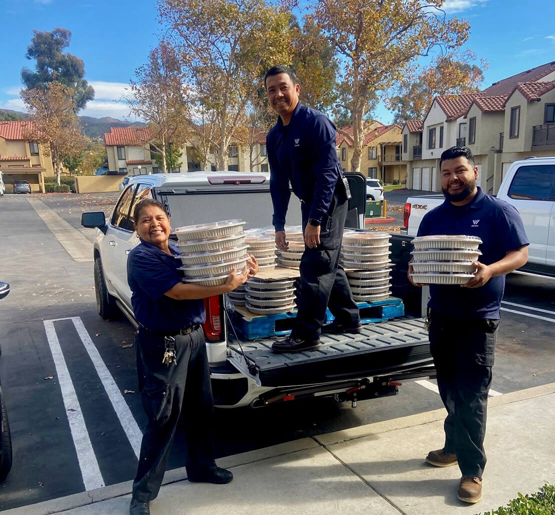 WNPM team members unloading pies from a truck